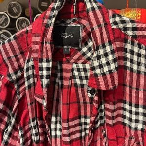Rails plaid shirt red black and white print